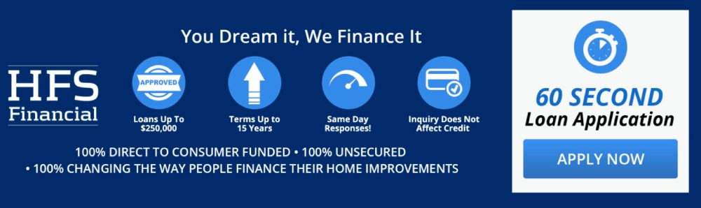 A blue and white graphic with the words " we finance it ".